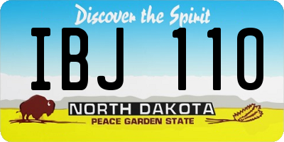 ND license plate IBJ110