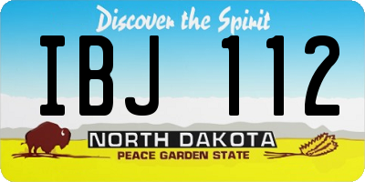 ND license plate IBJ112