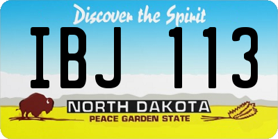 ND license plate IBJ113