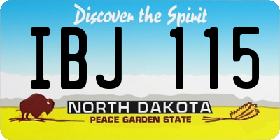 ND license plate IBJ115