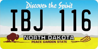 ND license plate IBJ116