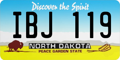 ND license plate IBJ119