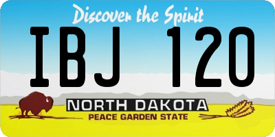 ND license plate IBJ120