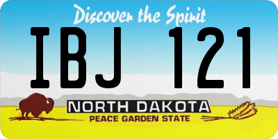 ND license plate IBJ121