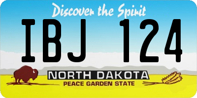 ND license plate IBJ124