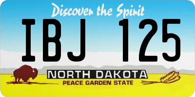 ND license plate IBJ125