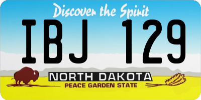 ND license plate IBJ129