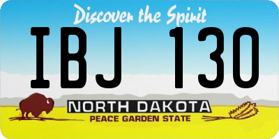 ND license plate IBJ130