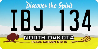 ND license plate IBJ134
