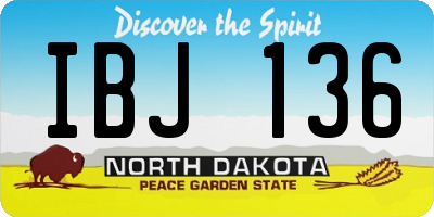 ND license plate IBJ136