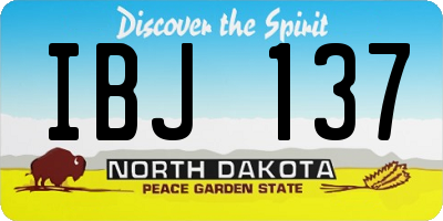 ND license plate IBJ137