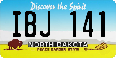 ND license plate IBJ141