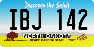 ND license plate IBJ142