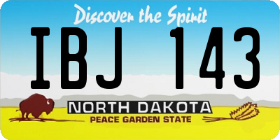 ND license plate IBJ143