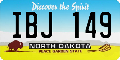 ND license plate IBJ149
