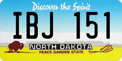 ND license plate IBJ151