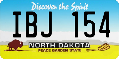 ND license plate IBJ154