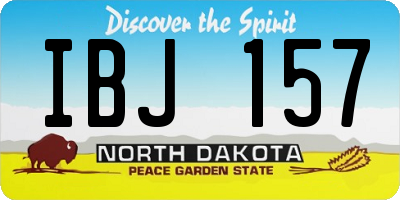 ND license plate IBJ157