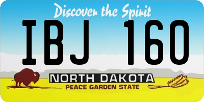 ND license plate IBJ160