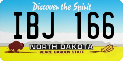 ND license plate IBJ166