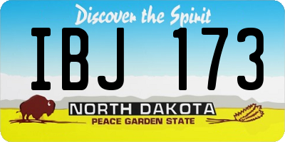ND license plate IBJ173