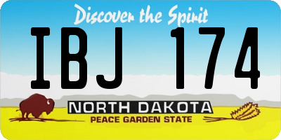 ND license plate IBJ174