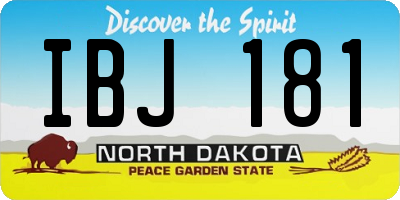 ND license plate IBJ181