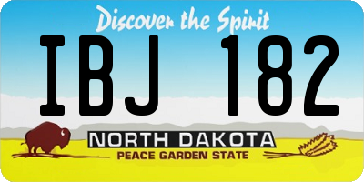 ND license plate IBJ182