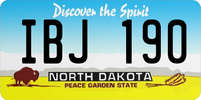 ND license plate IBJ190