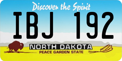 ND license plate IBJ192
