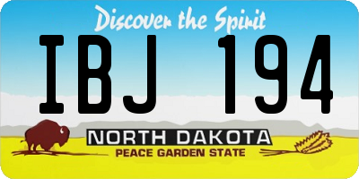 ND license plate IBJ194