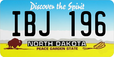 ND license plate IBJ196
