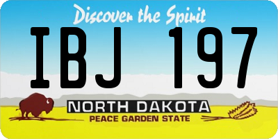 ND license plate IBJ197