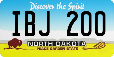 ND license plate IBJ200