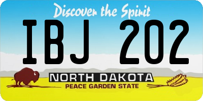 ND license plate IBJ202