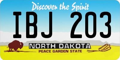 ND license plate IBJ203