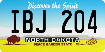 ND license plate IBJ204