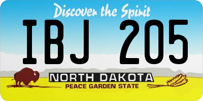 ND license plate IBJ205