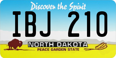 ND license plate IBJ210
