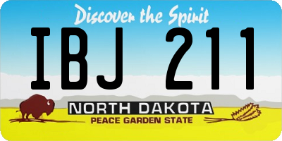 ND license plate IBJ211