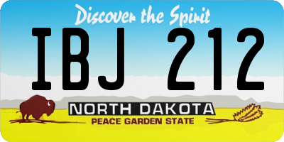 ND license plate IBJ212