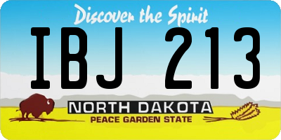 ND license plate IBJ213