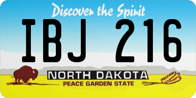 ND license plate IBJ216