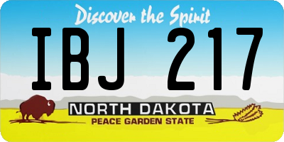 ND license plate IBJ217