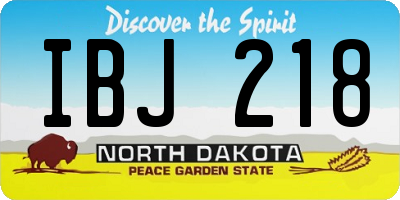 ND license plate IBJ218