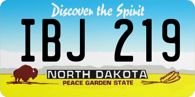 ND license plate IBJ219
