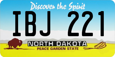 ND license plate IBJ221