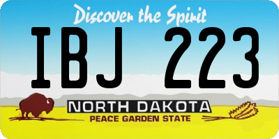 ND license plate IBJ223