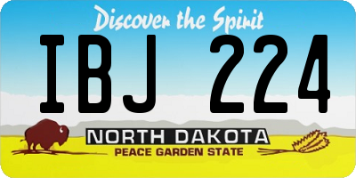 ND license plate IBJ224