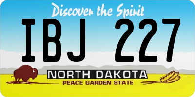 ND license plate IBJ227